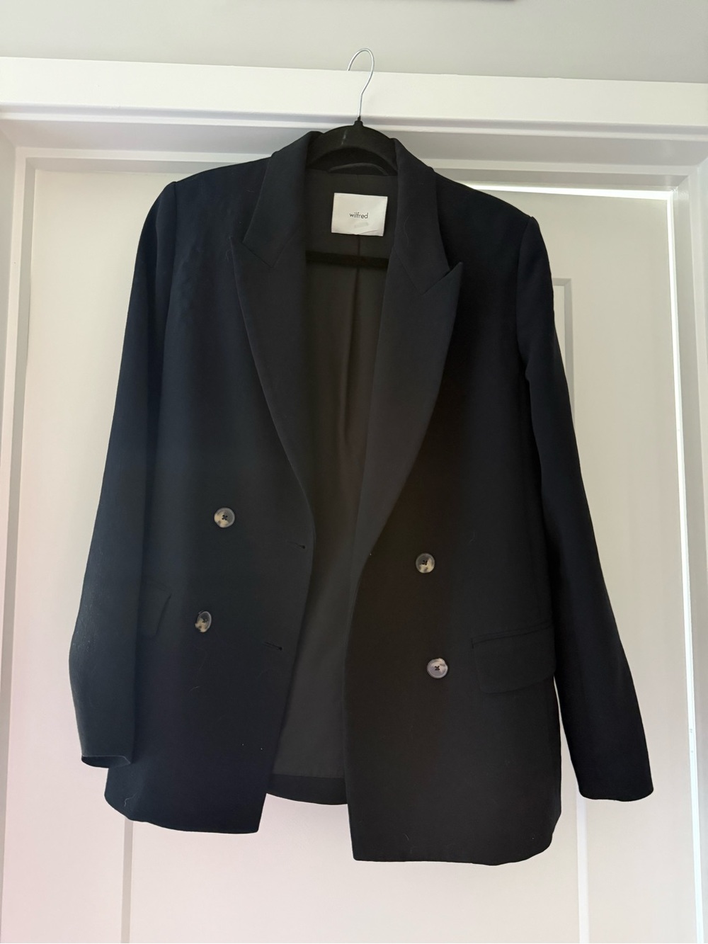 Wilfred Black Double-Breasted Tailored Blazer